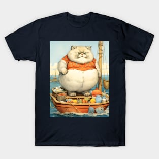 Cats at Sea: Fat Cats, little boats T-Shirt